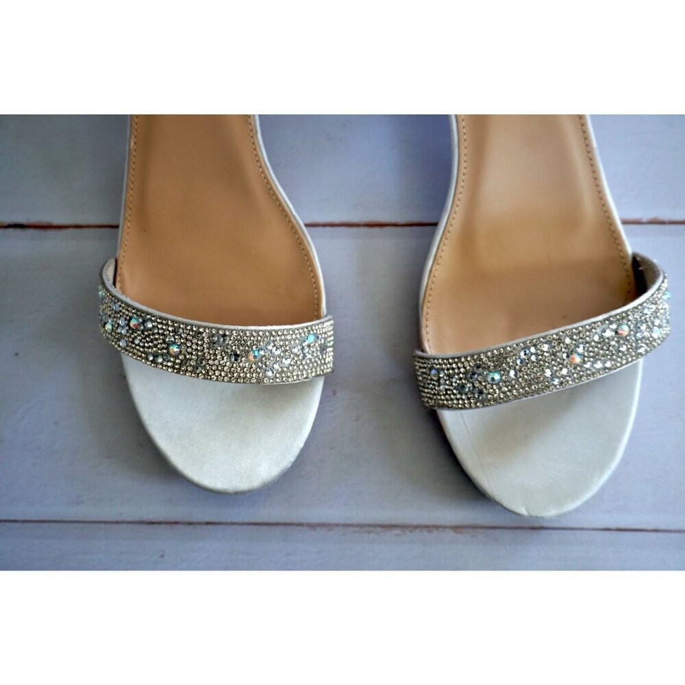 SheSole Open Toe Strappy Low Block Heel Bling Rhinestone Sandal - Size 42/ US 11 - Picture 4 of 12